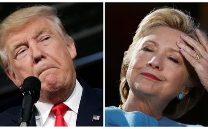U.S. presidential candidates Donald Trump and Hillary Clinton attend campaign rallies in a combination of file photos. 