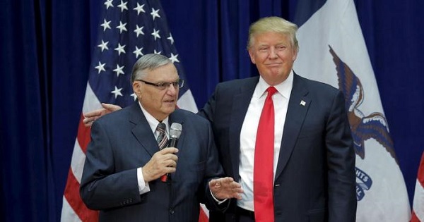 The controversial sheriff Joe Arpaio had endorsed newly elected President Donald Trump.