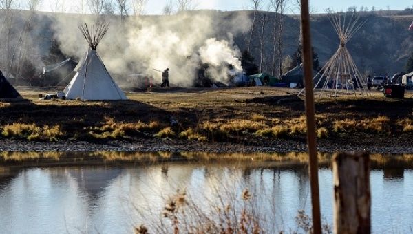 An encampment seen during a protest against the Dakota Access pipeline on the Standing Rock Indian Reservation near Cannon Ball, North Dakota, Nov. 9, 2016. 