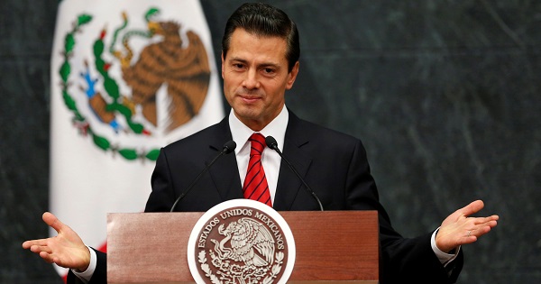 Mexico's President Enrique Peña Nieto delivers a message after Donald Trump’s unexpected victory in the U.S. presidential election, Mexico City, Mexico, Nov. 9, 2016.