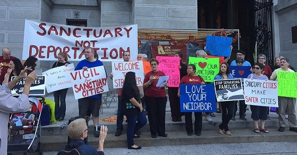 A Rally in support of sanctuary cities in Philadelphia.