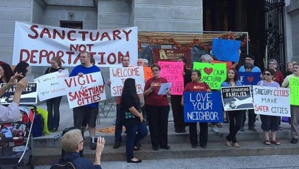 A Rally in support of sanctuary cities in Philadelphia.