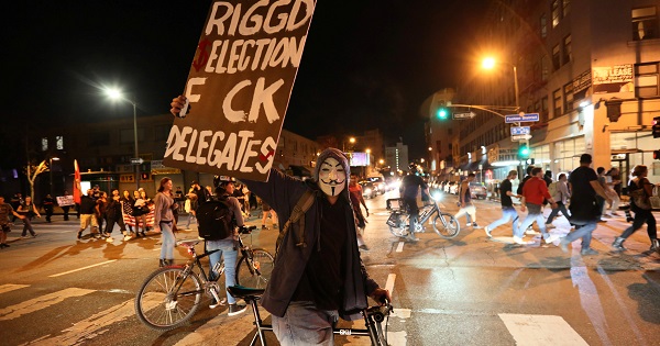 Protesters march against the election of Republican Donald Trump in Los Angeles, California, U.S., Nov. 12, 2016.