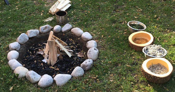 An Indigenous ceremony setup for the supermoon
