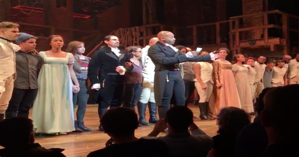 Hamilton cast addresses Vice President-elect Mike Pence at a performance in New York on Friday