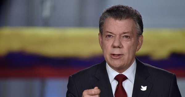 Colombia's President Juan Manuel Santos speaks during a presidential address in Bogota, Colombia, Nov. 22, 2016.