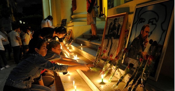 Students light candles in honor of Cuban revolutionary leader Fidel Castro in Havana on Nov. 26, 2016, a day after his death.