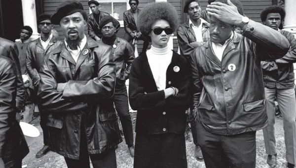 Kathleen Cleaver and Black Panther co-founder Bobby Seale (right) at a “Free Huey