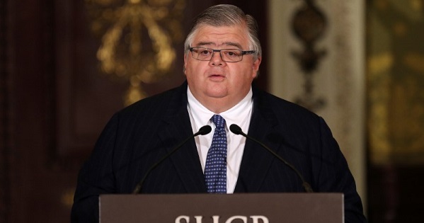 Governor of the Bank of Mexico Agustin Carstens delivers a speech at National Palace in Mexico City, Mexico, Nov. 9, 2016.
