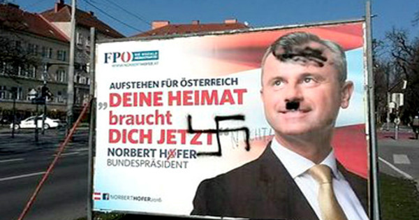 Campaign poster for Austrian Presidential Candidate Norbert Hofer reads 
