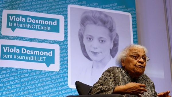 Wanda Robson takes part in an interview after her sister Viola Desmond was chosen to be featured on a new Canadian $10 bank note.