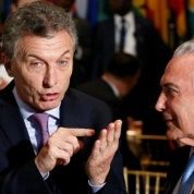 Mauricio Macri with Michel Temer during the 71st session of the U.N. General Assembly in New York, Sept. 2016.