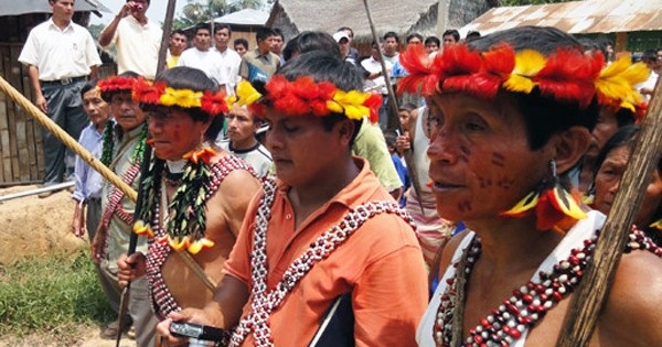 Achuar people living in the remote headwaters of the Amazon are threatened by oil exploration.