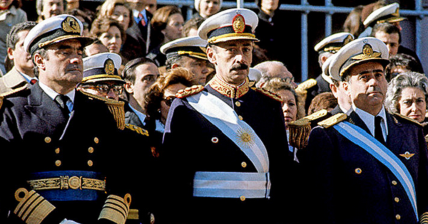 Former Argentina dictator General Jorge Rafael Videla at a military parade in Buenos Aires, 1978