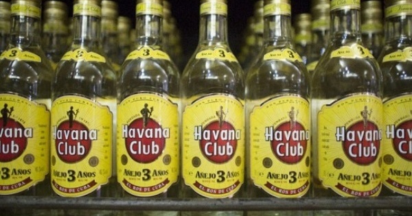 Havana Club, Cuba's famous rum, is on display in a shop in Havana.
