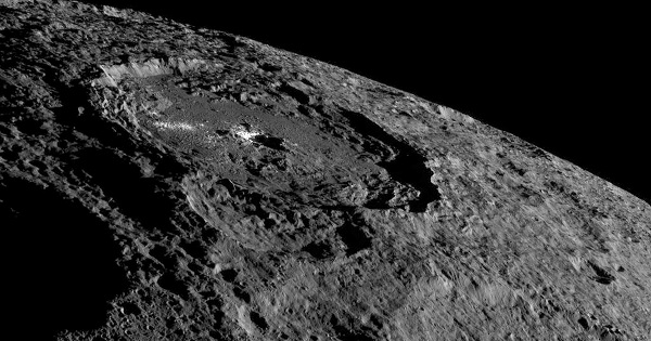 NASA's Dawn spacecraft image of the limb of dwarf planet Ceres shows a section of the northern hemisphere in this image on October 17, 2016.