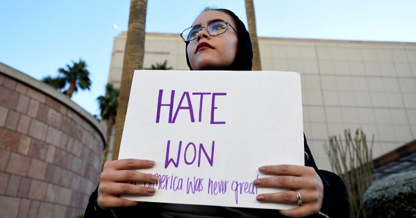 Hate crimes are still up, but rates have gone down since the days after election day.