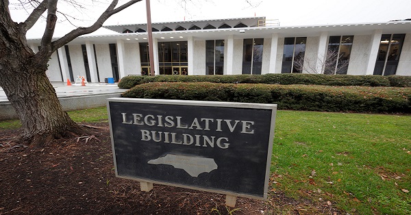 North Carolina's Legislative Building, where the state legislature will convene on Wednesday to reconsider the controversial HB2, Raleigh, North Carolina, Dec. 19, 2016.