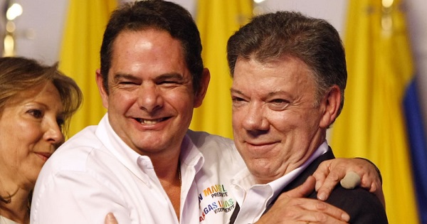 Colombian Vice President German Vargas Lleras and President Juan Manuel Santos