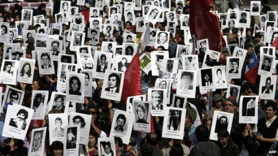 Relatives of Chile's disappeared protest in Santiago, Chile, 2013.