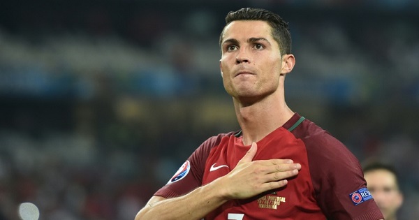 Cristiano Ronaldo playing for Portugal at Euro 2016