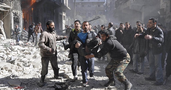 Shelling in Aleppo, September 2015.