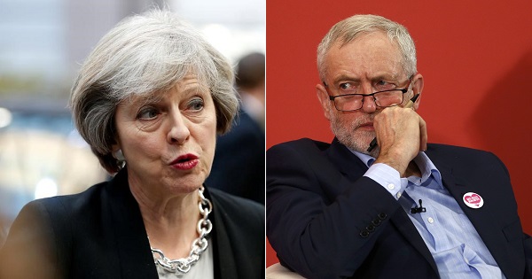 British Prime Minister Theresa May and Labour leader Jeremy Corbyn