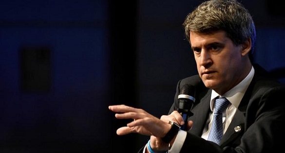 Argentine Economic Minister Alfonso Prat-Gay speaks during a panel discussion at the annual meetings of the IMF and World Bank Group, Oct. 6, 2016.