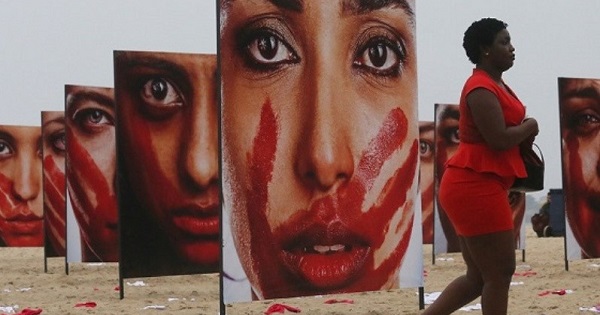 An art installation on Rio de Janeiro's Copacabana beach calls attention to femicide and the culture of gender violence in Brazil.