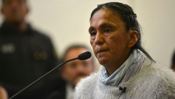 Jailed leader Milagro Sala attends a hearing in Jujuy, Dec. 28, 2016.
