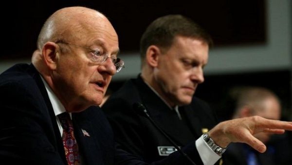 Director of National Intelligence James Clapper testifies before a Senate Armed Services Committee hearing on foreign cyberthreats, Washington, U.S., Jan. 5, 2017. 