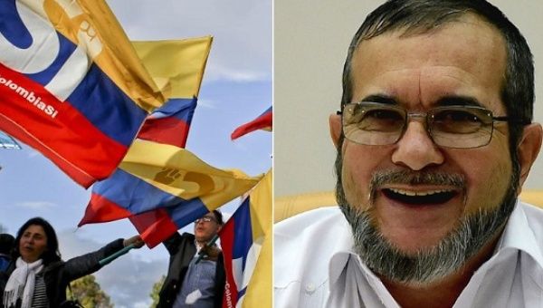 FARC leader Timochenko signed a revised peace deal with President Juan Manuel Santos on Nov. 23, 2016.