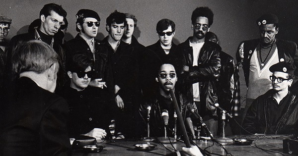 The Black Panthers and Young Patriots hold a press conference in 1969.