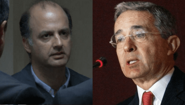 Gabriel Garcia Morales (L) was the vice minister of transportation during the government of right-wing Alvaro Uribe (R).