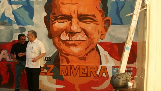 A mural of Oscar López Rivera in Puerto Rico