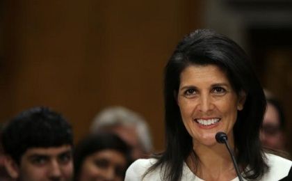 Former South Carolina Governor Nikki Haley testifies before a Senate Foreign Relations Committee confirmation hearing on her nomination to be to U.S. ambassador to the U.N. at Capitol Hill, Washington, D.C.