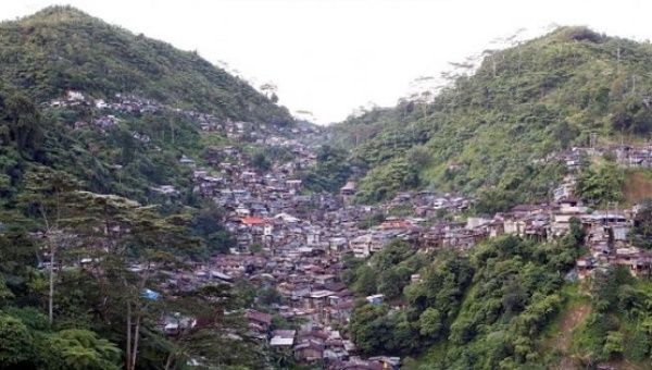 A view shows the gold mining town of Diwalwal in Compostela Valley, southern Philippines.