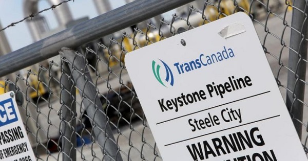A TransCanada Keystone Pipeline pump station operates outside Steele City, Nebraska March 10, 2014.