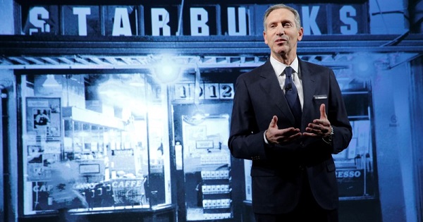 Starbucks Chairman and CEO Howard Schultz delivers remarks at the Starbucks 2016 Investor Day in Manhattan, New York.