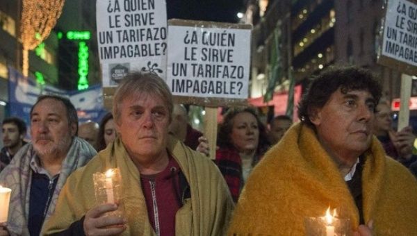 Thousands of Argentines protested against the price hike in electricity last year in Buenos Aires.