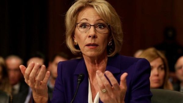 Betsy DeVos testifies before a Senate  Committee confirmation hearing to be next Secretary of Education on Capitol Hill in Washington.