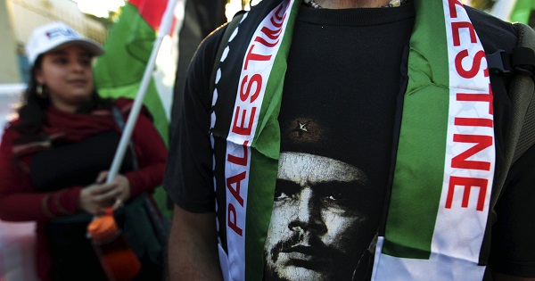 Palestinian residents in Nicaragua and pro-Palestinian activists protest Israeli occupation.