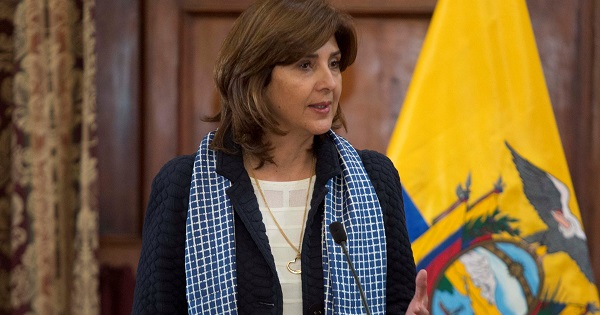 Colombian Foreign Affairs Minister Maria Angela Holguin attends a news conference in Quito, Ecuador January 19, 2017.