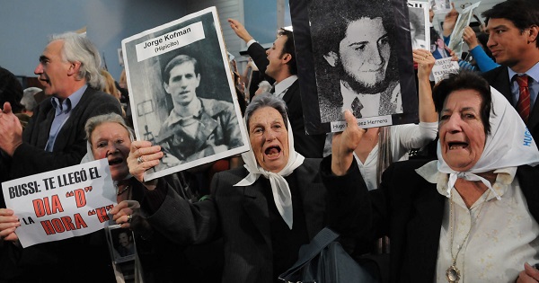 Mother of the Plaza de Mayo demonstrate in Tucuman, Argentina, in memory of the disappeared, Aug. 28, 2008.