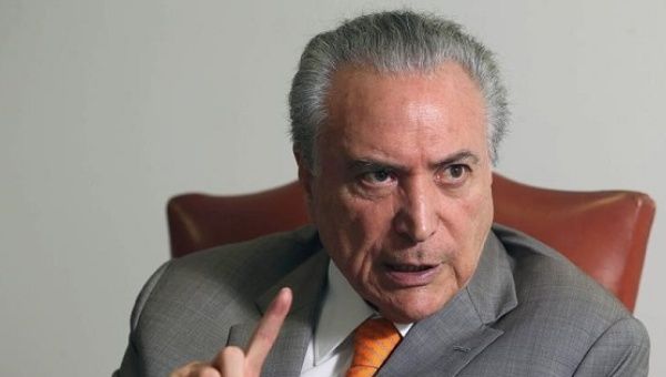 Brazil's President Michel Temer, during an interview with Reuters at his office in Brasilia, Brazil, Jan. 16, 2017. 