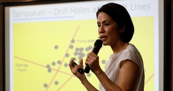 Philippine Environment Secretary Regina Lopez during a press briefing in Manila, Philippines February 9, 2017.
