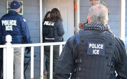 ICE agents during last week's immigration raids in Atlanta, Georgia. Feb. 11, 2017