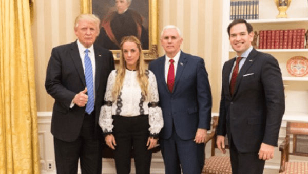U.S. President Donald Trump has met with Lilian Tintori, an outspoken opponent of Nicolas Maduro.
