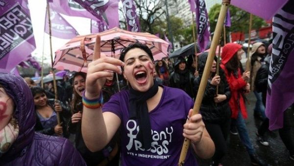 Latin America's movement has been inspired by demostrations propelled by anti-femicide activists in Argentina.