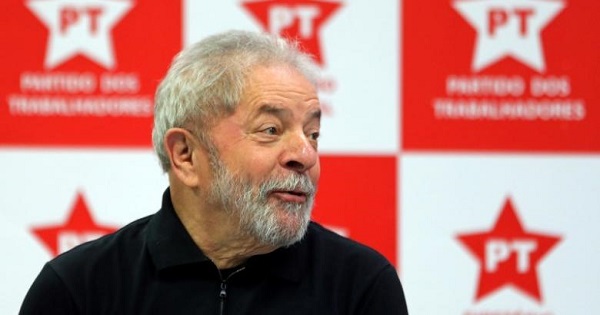 Former Brazilian President Lula da Silva at a Workers Party conference.